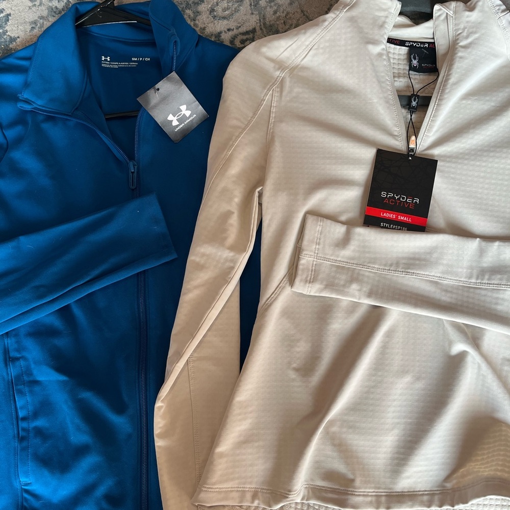 Under Armour Blue Jacket and Spyder White Pullover